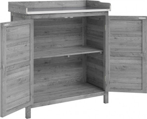 Zahradní skříňka se stolem na sázení 83 x 40 x 92 cm | šedá č.1