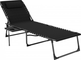 Zahradní lehátko nastavitelné do 5 poloh 60 x 190 x 31 cm | černé č.1