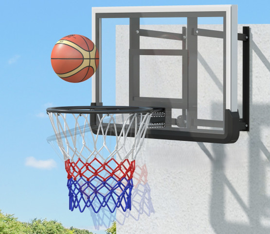 Basketbalový koš s deskou, průměr 45 cm | černý č.4