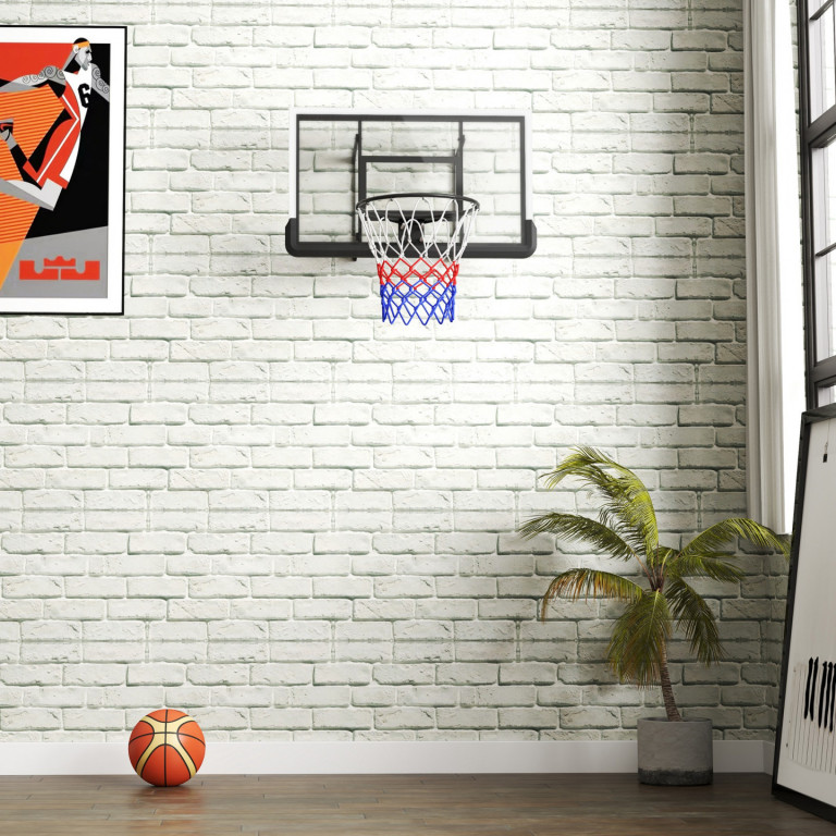 Basketbalový koš s deskou, průměr 45 cm | černý