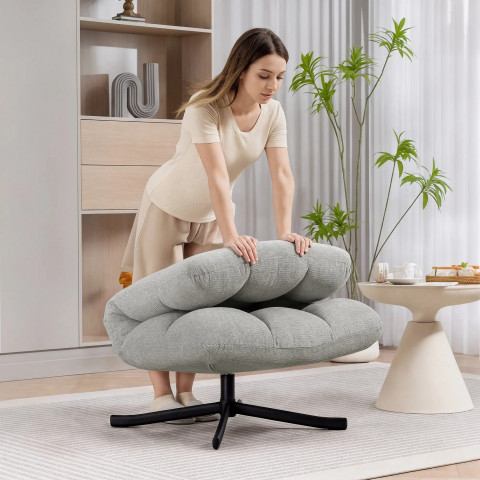 Moderní čalouněné křeslo se zkříženými nohami | světle šedé č.4