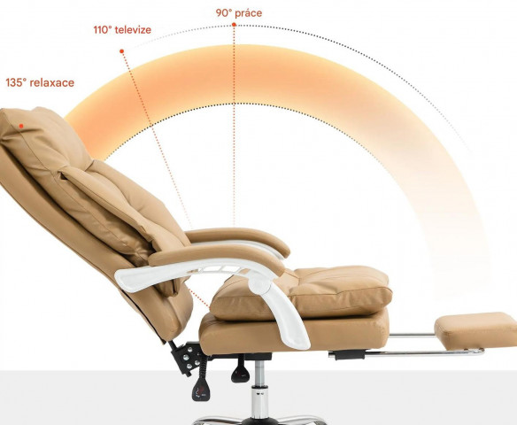 Ergonomická kancelářská židle s bederní opěrkou | světle hnědá č.3