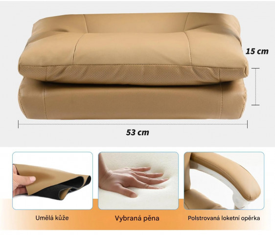 Ergonomická kancelářská židle s bederní opěrkou | světle hnědá č.4