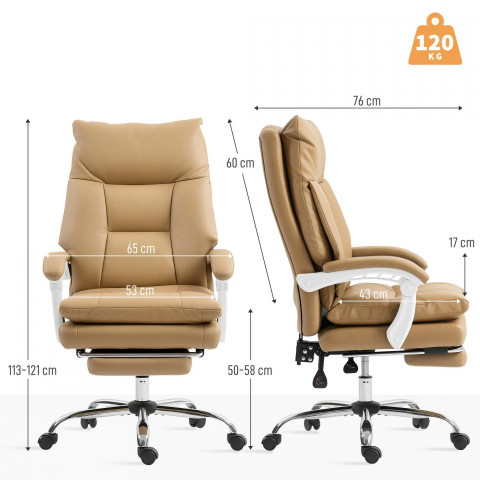 Ergonomická kancelářská židle s bederní opěrkou | světle hnědá č.5