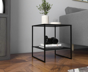 Odkládací stolek s policí 40 x 40 x 45 cm | černý č.1