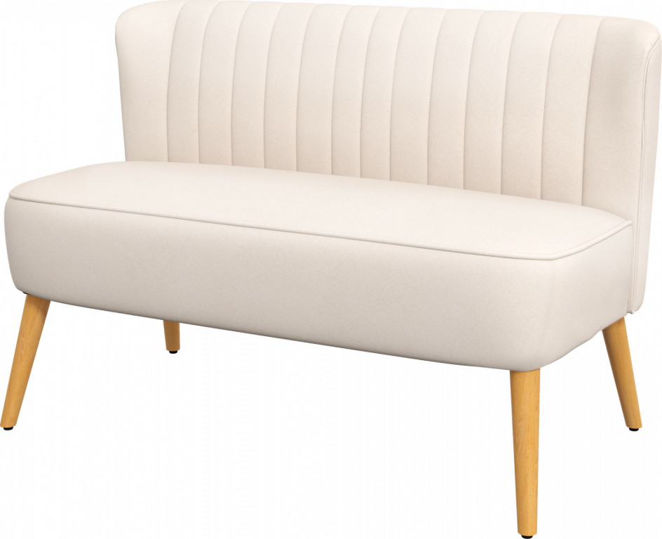 2místný gauč se sametovým vzhledem 117 x 56,5 x 77 cm | krémově bílý