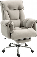 Kancelářská židle s podnožkou a vysokým opěradlem | světle šedá č.1