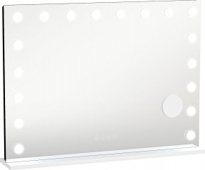 Zrcadlo s osvětlením 80x60 cm | bílé č.1