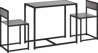 Jídelní stůl se 2 židlemi | šedý č.1