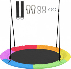 Výškově nastavitelná závěsná houpačka Ø 100 cm | vícebarevná č.1