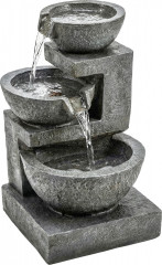 3stupňová zahradní fontána s LED osvětlením | pestrobarevná č.1