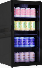 Prosklená mini chladnička na 115 plechovek | černá č.1