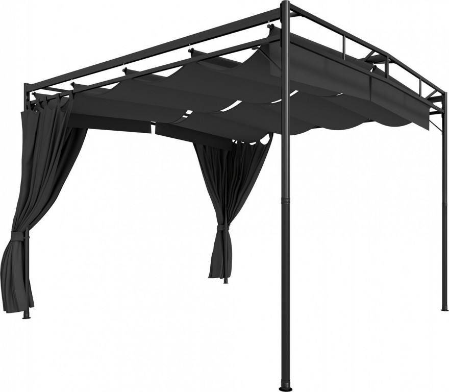 Pergola s posuvnými střešními závěsy | tmavě šedá