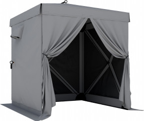 Voděodolný stabilní altán se 4 síťovanými bočními panely | tmavě šedý č.1