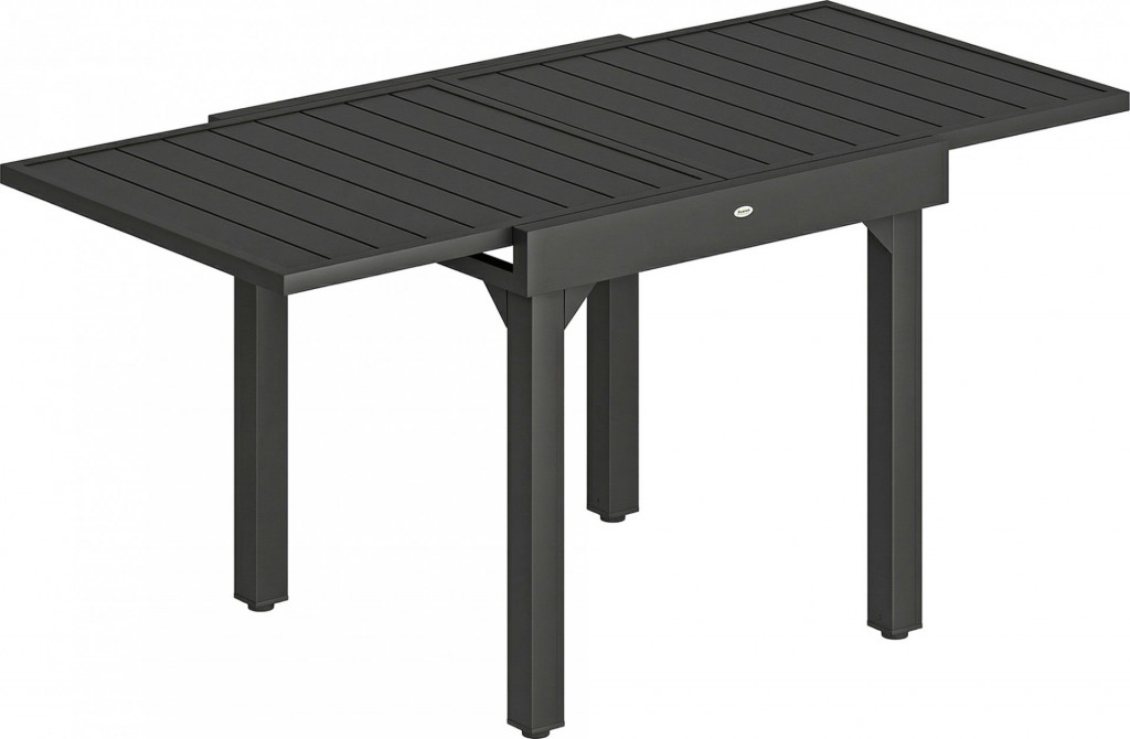 Rozkládací zahradní stůl 80-160 cm | černý