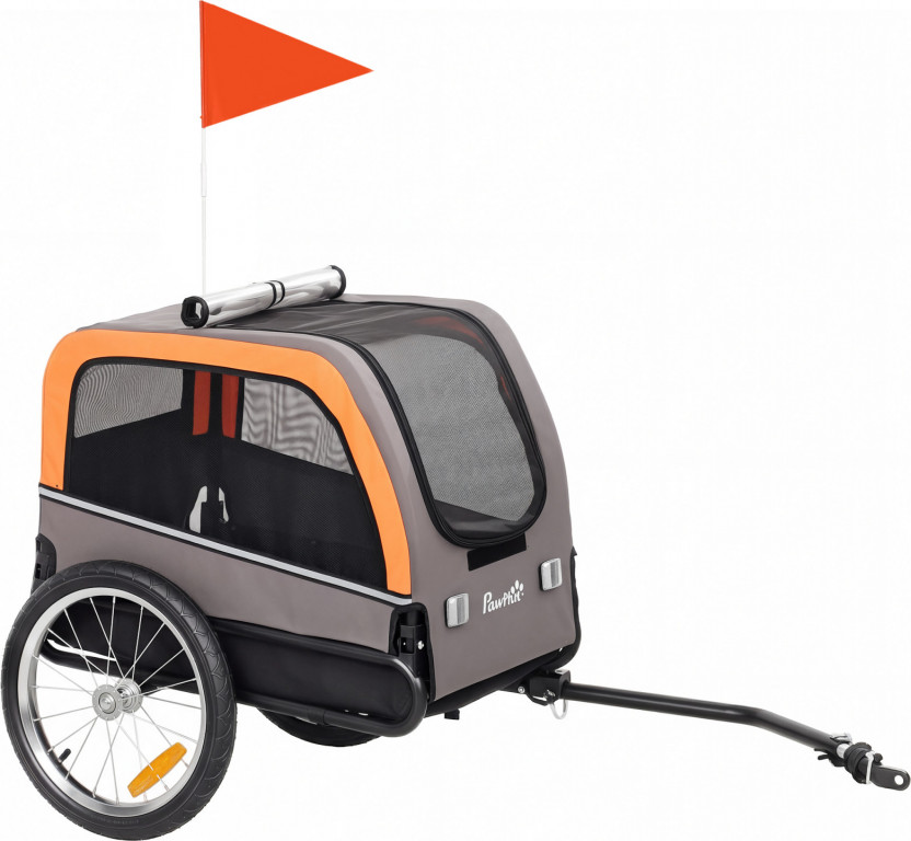 Skládací přívěs na kolo s bezpečnostními odrazkami pro psy do 20 kg | vícebarevný