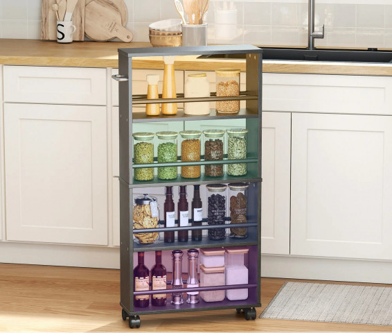 Servírovací vozík se 4 policemi | černý č.4