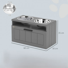 Vyvýšené nerezové misky | šedé č.2