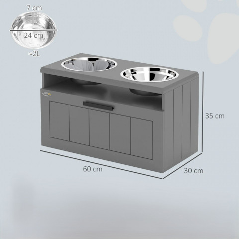 Vyvýšené nerezové misky | šedé č.2