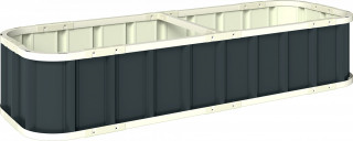 Vyvýšený záhon z pozinkované oceli | tmavě šedý č.1