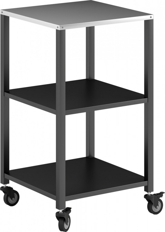 Grilovací stůl s pracovní plochou z nerezové oceli | černý