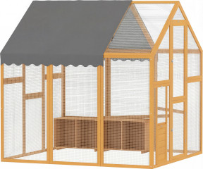 Volný výběh pro kuřata 1,7 x 1,8 x 1,8 cm | žlutý + šedý č.1