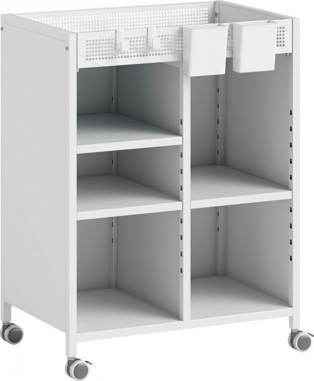 4patrový vozík na knihy | bílý