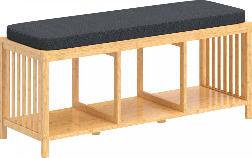 Lavice na boty se sedákem 102 x 33 x 45 cm | přírodní