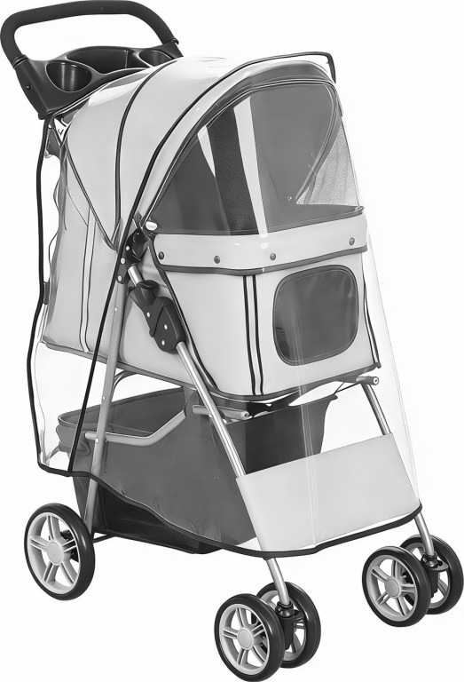 Kočárek pro psy | šedý