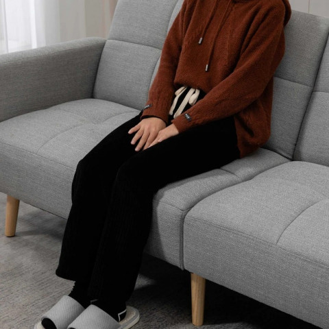 Rozkládací pohovka 2v1 205 x 88 cm | šedá č.4