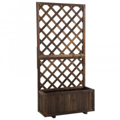 Vyvýšený květináč s mříží 72,5x31,5x149,5 cm | hnědý č.2