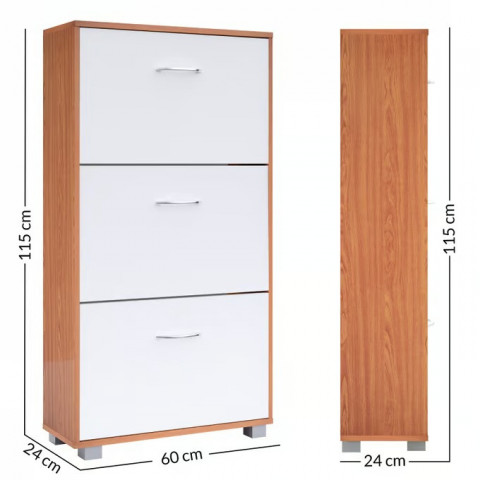 Botník 115x60x24cm |buk/bílý č.6