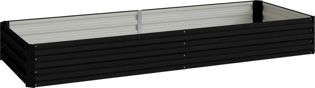 Ocelový vyvýšený záhon, 241 x 90,5 x 30 cm | černý
