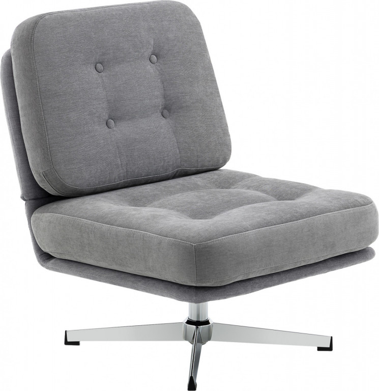 Otočné křeslo se žinylkovým vzhledem | světle šedé