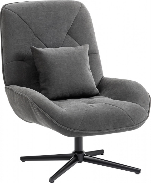 Otočné křeslo s bederním polštářem | tmavě šedé