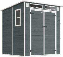 Plastový zahradní domek 183 x 183 cm | šedý č.1