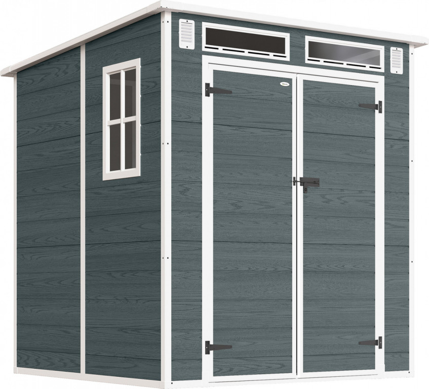 Plastový zahradní domek 183 x 183 cm | šedý