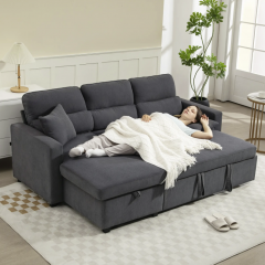 Rozkládací pohovka ve tvaru L s funkcí lůžka | šedá č.3