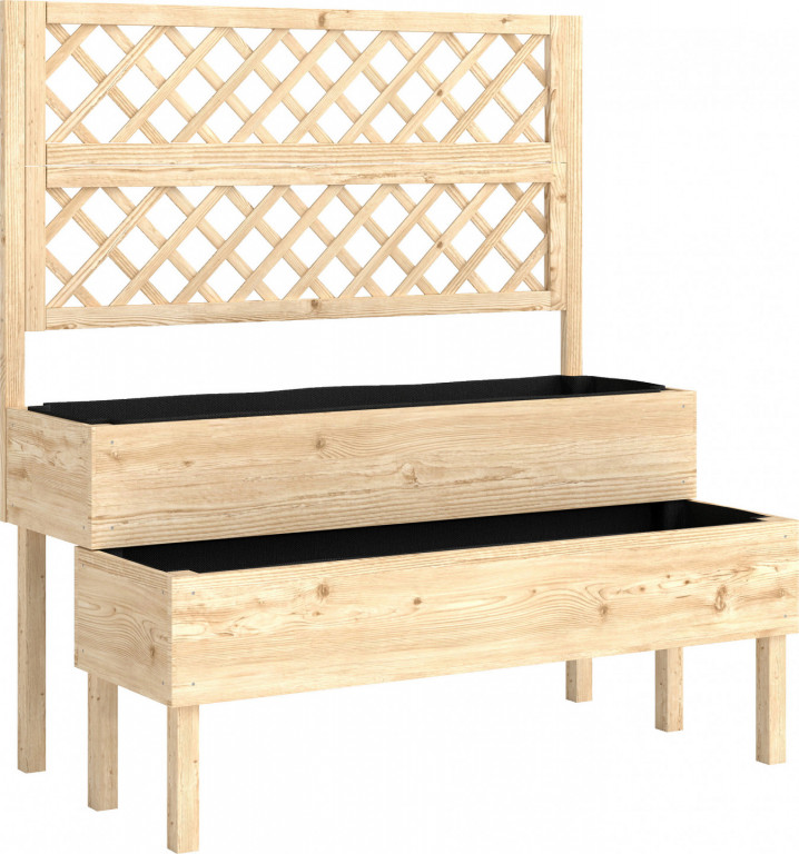 Vyvýšený záhon s mříží 108 x 62 x 120 cm | přírodní