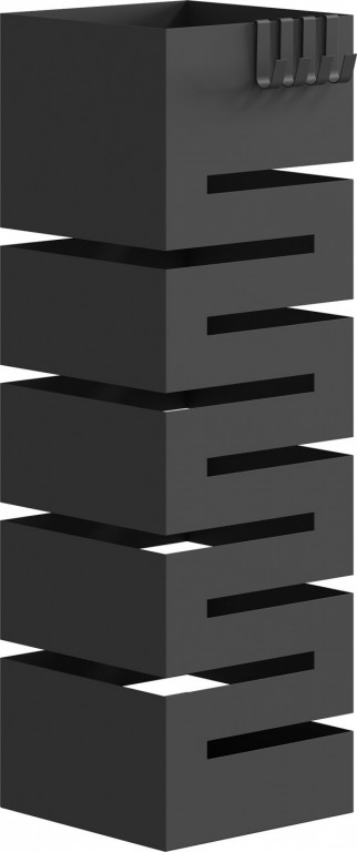 Kovový stojan na deštníky 15,5 x 15,5 x 49 cm | černý