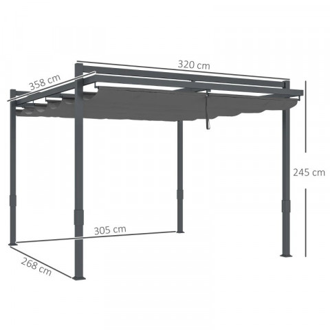 Hliníková pergola 3,5 x 3 m | šedá č.4