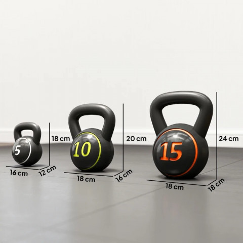 Sada 3 kettlebellů | černá č.3