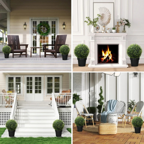 Sada 2 umělých rostlin cedru | zelená č.3