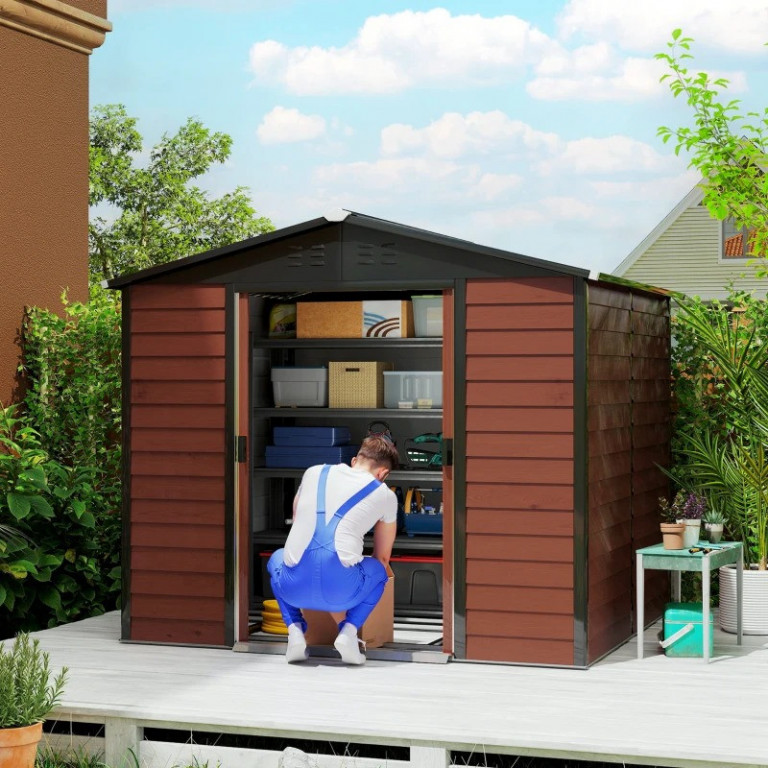 Kůlna na nářadí 240 x 206 x 198 cm | hnědá