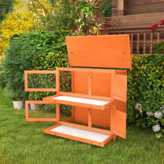 Králíkárna pro zakrslé králíky, 90 x 45 x 90 cm | žlutá č.3