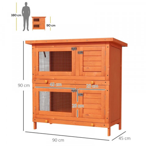 Králíkárna pro zakrslé králíky, 90 x 45 x 90 cm | žlutá č.4