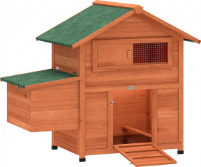 Dřevěný kurník s hnízdištěm 113,5 x 67,5 x 95,5 cm | oranžový č.1