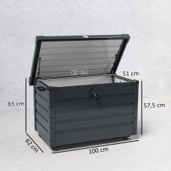 Zahradní box na kolečkách 100 x 62 x 65 cm | tmavě šedý č.3