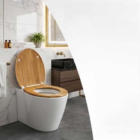 WC sedátko s tlumeným dovíráním | bambus č.2