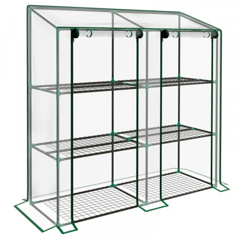 Mini fóliovník s vyztuženou plachtou 143 x 46 x 141/151 cm | průhledný č.2